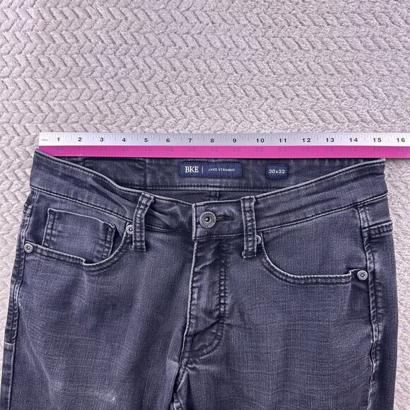 BKE Jake Straight Mens 30x32 Black Denim Jeans Cotton Blend Stretch - Picture 7 of 16